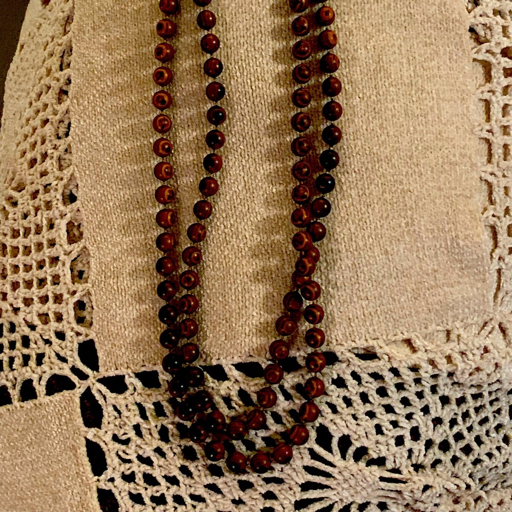 Vintage Wood Bead Necklace